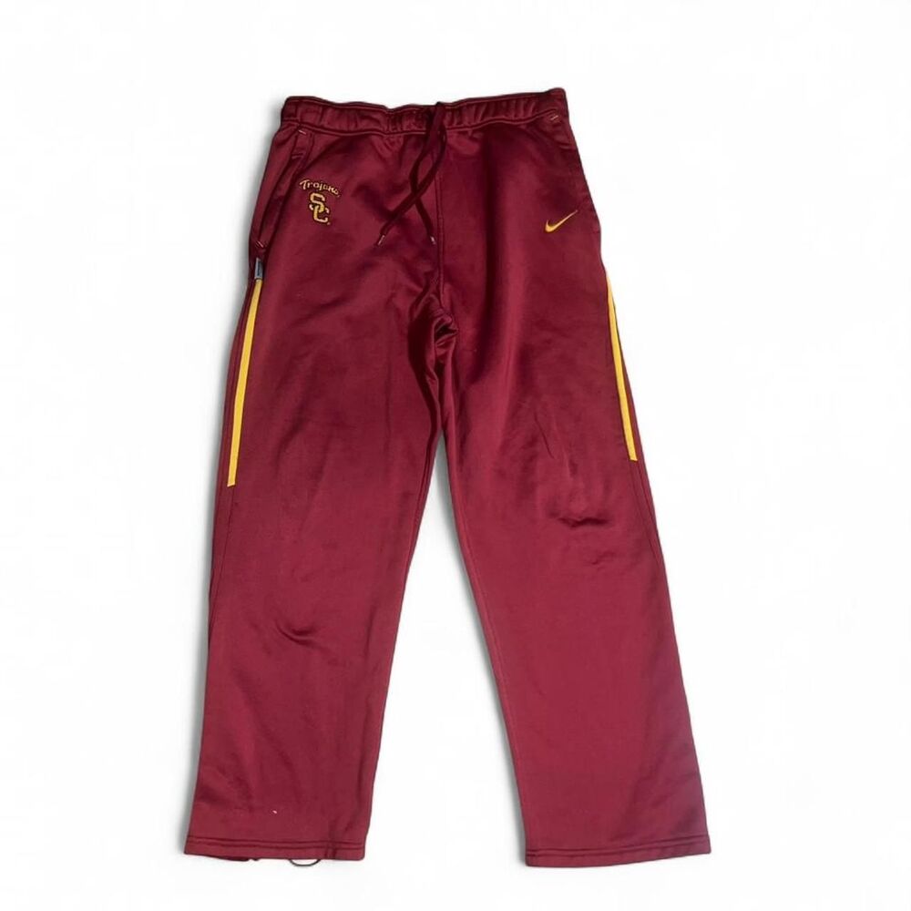 Nike Team Men's USC Trojans Collegiate Burgundy and Yellow Track SweatPants SZ L
